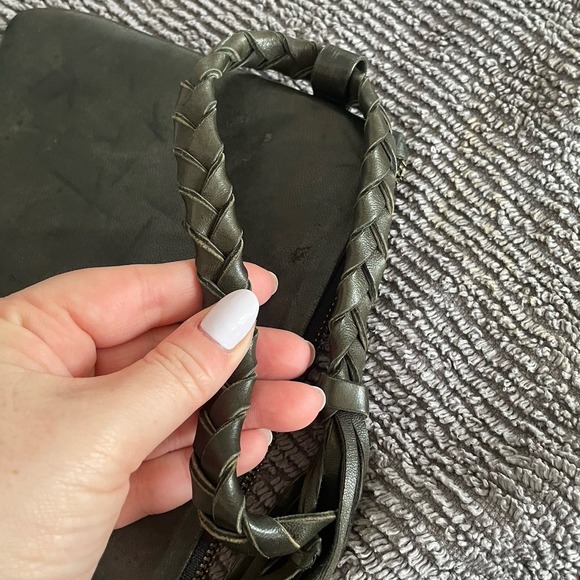 Hacienda Montaecristo Large Wristlet Black Gray Leather Artesian Handmade Mexico - Picture 9 of 12